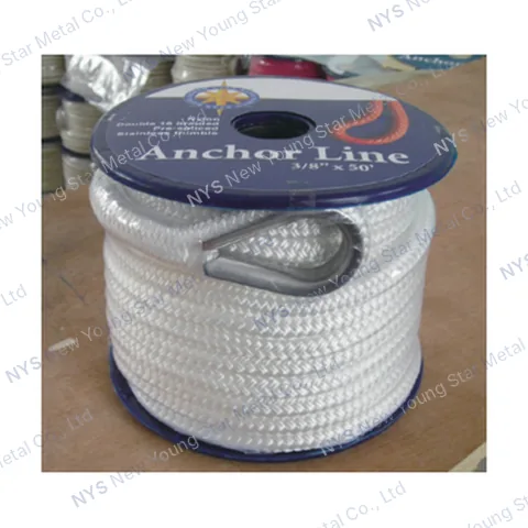 Nylon Double Braid Anchor Rope with SS316 Thimble