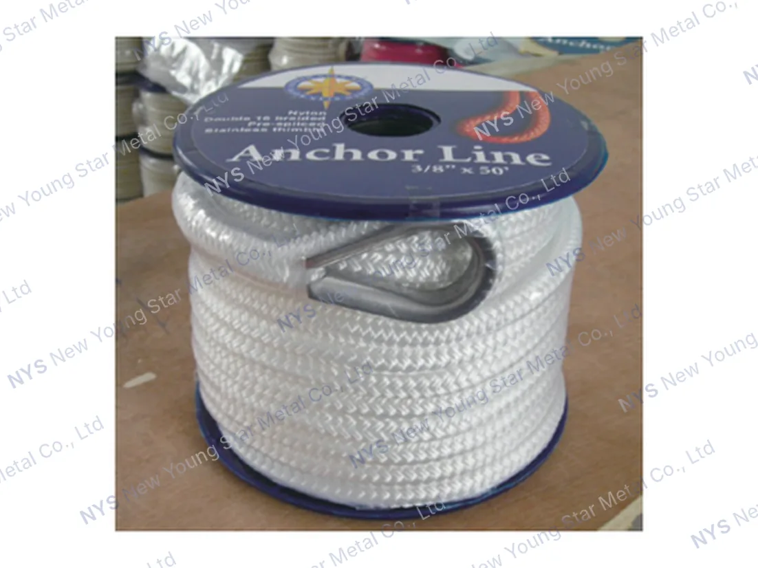 Nylon Double Braid Anchor Rope with SS316 Thimble